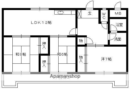 第2ISABLGビル(3LDK/5階)の間取り写真