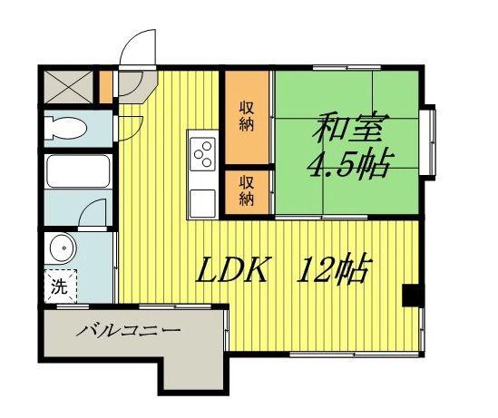 エクセレント小金井(1LDK/2階)の間取り写真