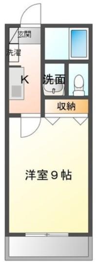 リバーアップ六実(1K/2階)の間取り写真