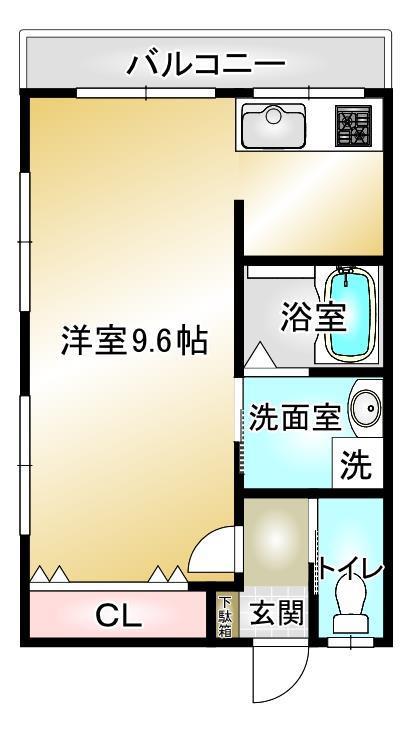 イストワール城町(1K/2階)の間取り写真