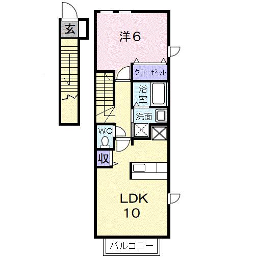 クレメント・ユニティ(1LDK/2階)の間取り写真
