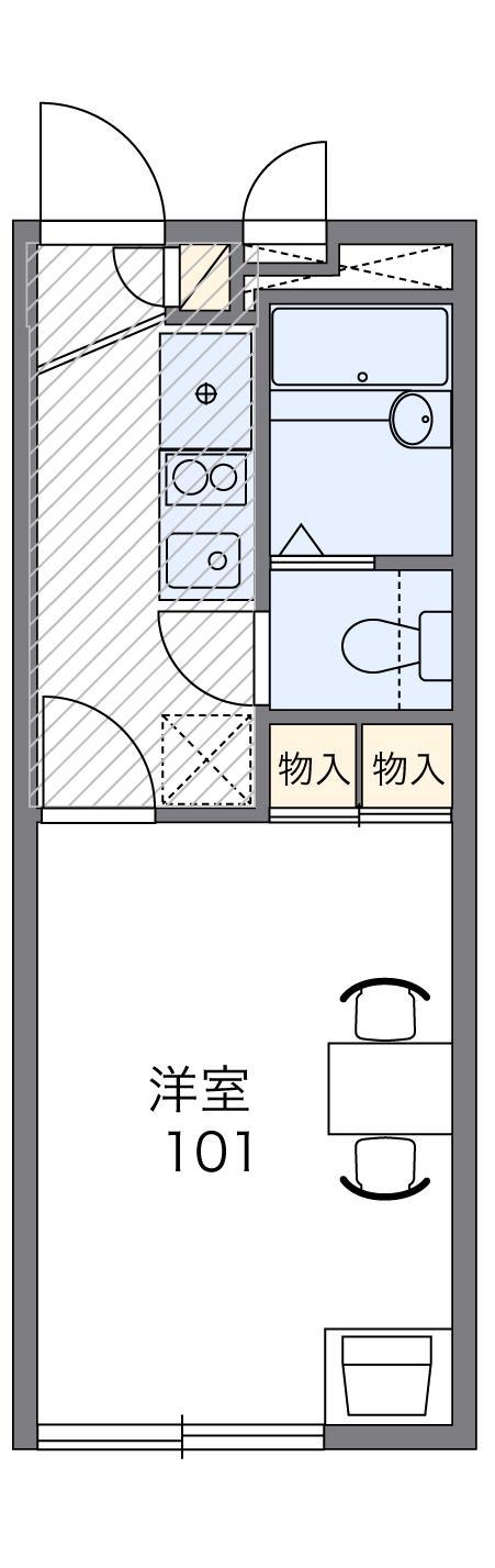 レオパレス神屋町(1K/2階)の間取り写真