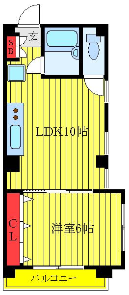 木戸坂ローヤルマンション(1LDK/3階)の間取り写真