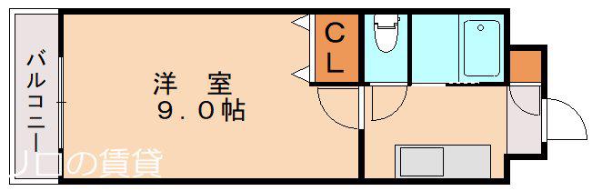 アヴィニール清水(1K/8階)の間取り写真