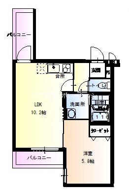フジパレス塚口Ⅲ番館(1LDK/1階)の間取り写真