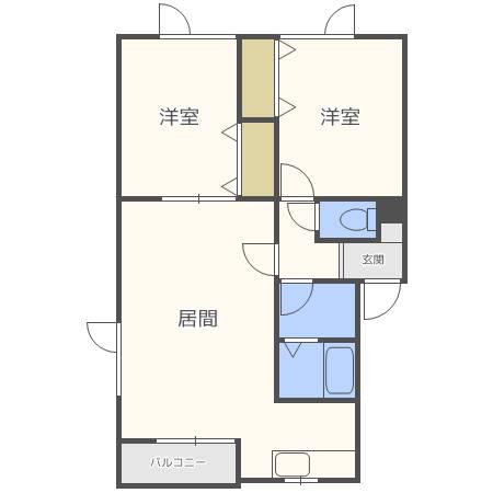 オーラム(2LDK/2階)の間取り写真