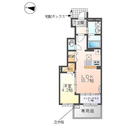 西宮市山口町 アパート(1LDK/1階)の間取り写真