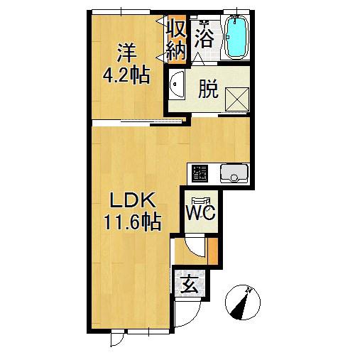 ロワジール(1LDK/1階)の間取り写真