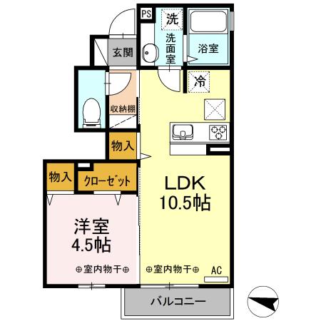 フィオーレ/ルミエール フィオーレ(1LDK/1階)の間取り写真