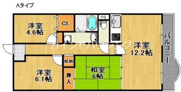 ラ・ベル住之江公園(3LDK/2階)の間取り写真