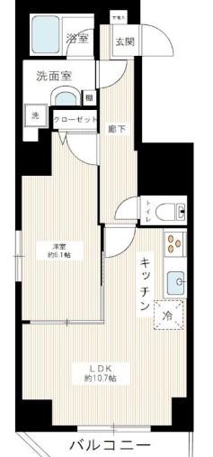 グランフォース綾瀬II(1LDK/4階)の間取り写真