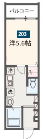 MELDIA八広V(1K/2階)の間取り写真