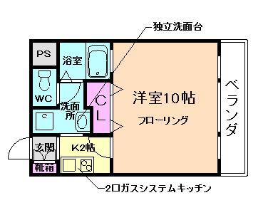 ラ・メゾンリュミエール彩都(1K/1階)の間取り写真