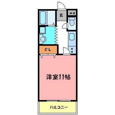 エクセルまつたに(1K/4階)の間取り写真