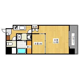 メゾン山城(2K/6階)の間取り写真