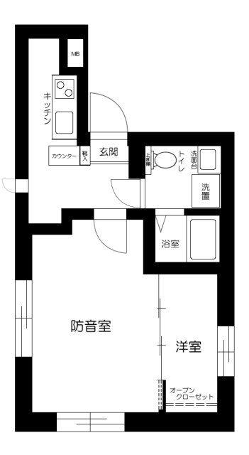 シンフォニア両国(2K/3階)の間取り写真