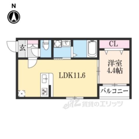 CORE京都駅(1LDK/4階)の間取り写真