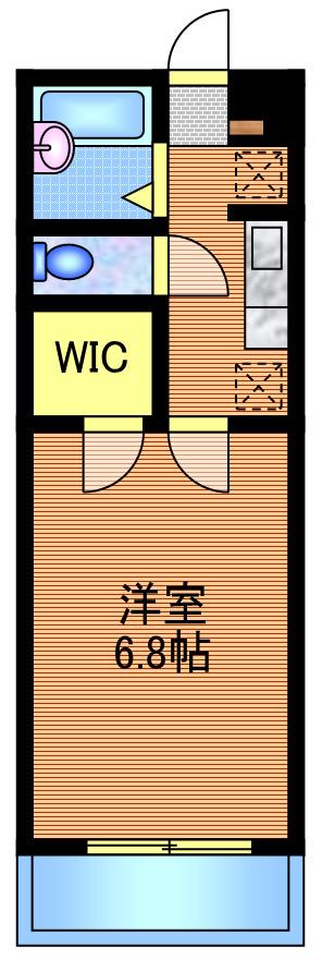 パルティール武蔵野(1K/1階)の間取り写真