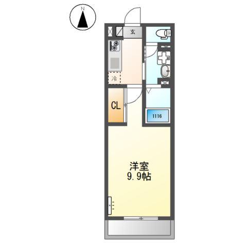 FOREST HILL(1K/3階)の間取り写真