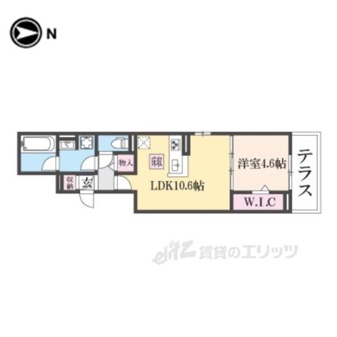 HERMANOS DEL ESPASIO(1LDK/1階)の間取り写真