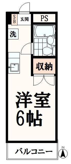 サンヒルズ大塚(1K/2階)の間取り写真