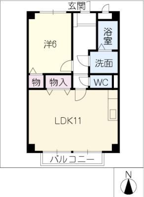 CRESCENT COURT 97(1LDK/1階)の間取り写真