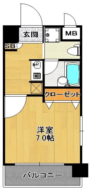 ダイナコートエスタディオ平尾(1K/6階)の間取り写真