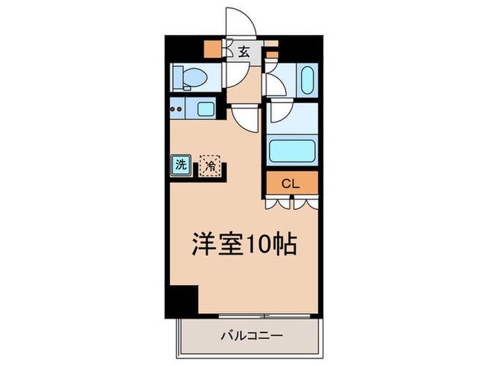 レジディア目黒IV(ワンルーム/4階)の間取り写真