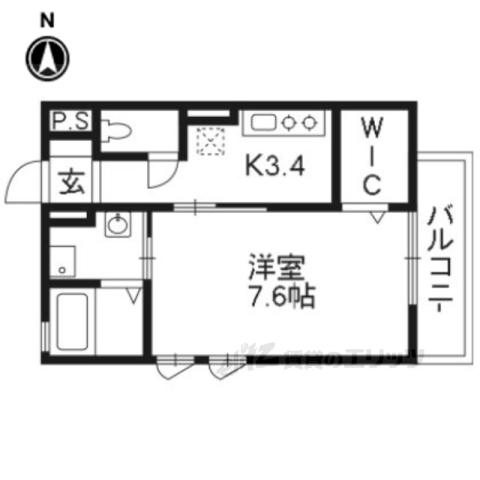 サンシャイン朱雀A棟(1K/2階)の間取り写真