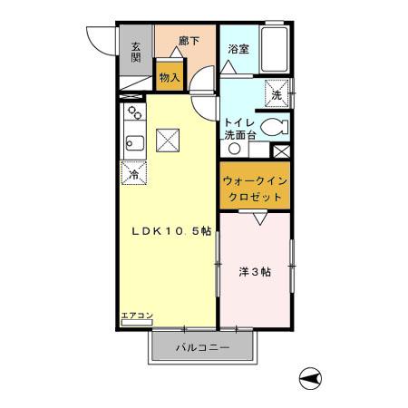 グリーンハイツ(1LDK/1階)の間取り写真