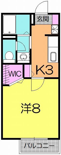 カーサセドロ(1K/1階)の間取り写真