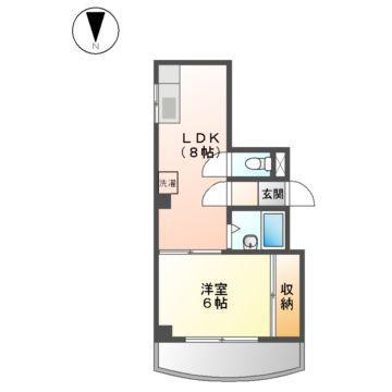 加藤ビル(1LDK/5階)の間取り写真