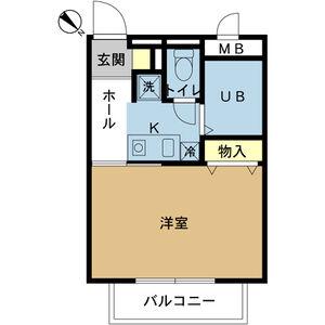 コムズハウス千里中央II(1K/1階)の間取り写真