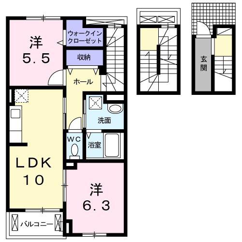 シュティルメゾン(2LDK/3階)の間取り写真