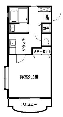 リバーステージ小松原(1K/1階)の間取り写真
