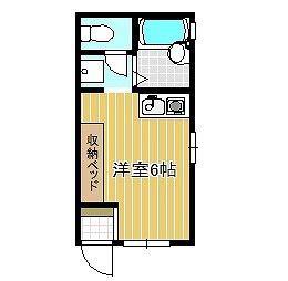 橋本アパート(ワンルーム/1階)の間取り写真