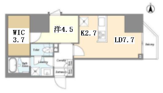CREATIF UENO IRIYA(1LDK/12階)の間取り写真