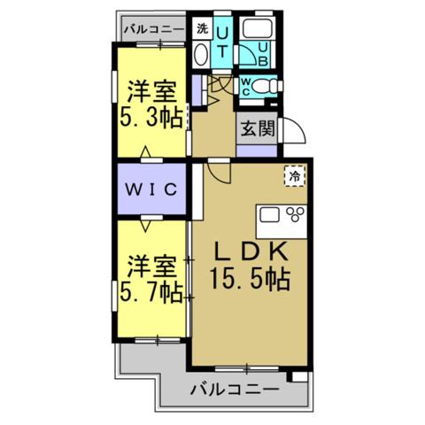 ハイツアボカド(2LDK/2階)の間取り写真