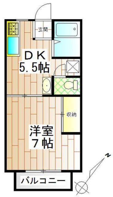 レオンハイツ(1DK/2階)の間取り写真