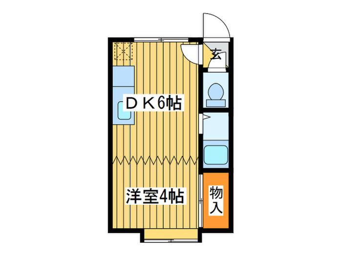 リバティ平岸(1DK/2階)の間取り写真