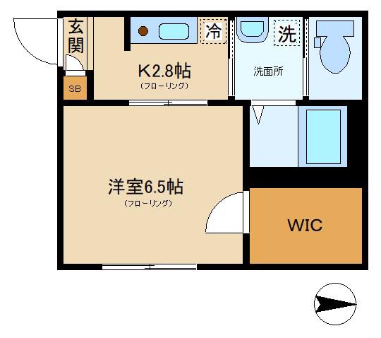 カーサKH(1K/2階)の間取り写真