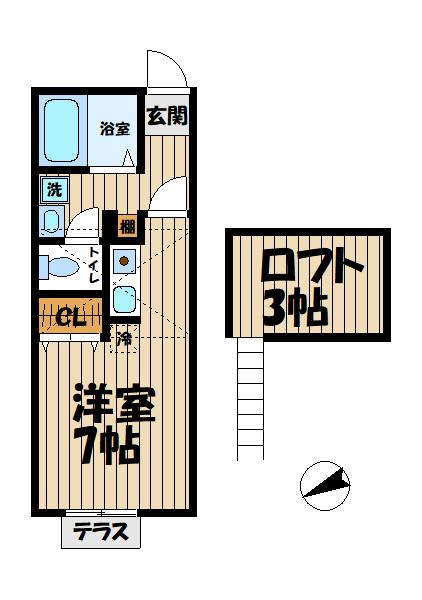 鍛冶ヶ谷壱番館(ワンルーム/1階)の間取り写真