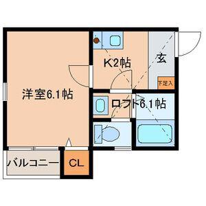 メゾンブランシュ(1K/2階)の間取り写真