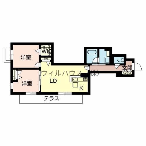 シャーメゾンサカイパークス2(2LDK/1階)の間取り写真