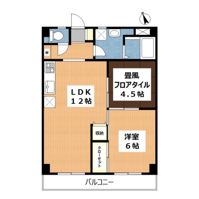 たまプラーザスカイマンション(2LDK/3階)の間取り写真