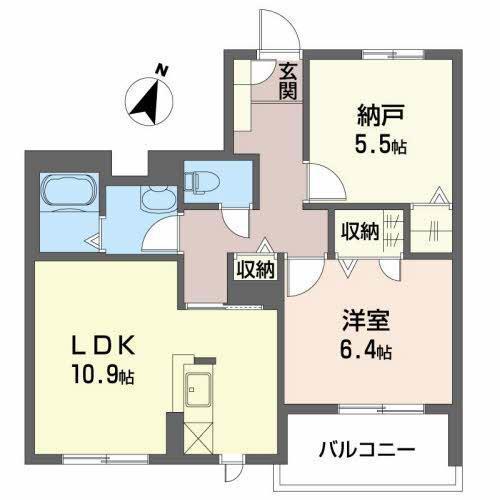 インペリアル(2LDK/3階)の間取り写真