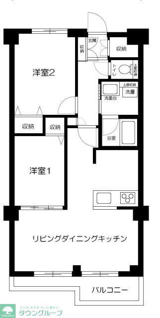 マンション雅叙苑5号棟(2LDK/8階)の間取り写真