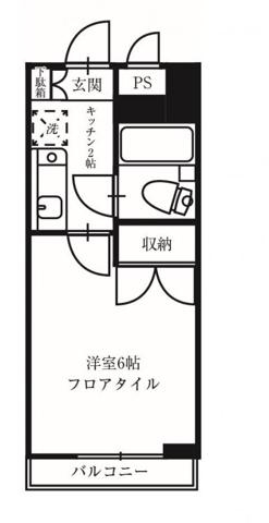 コスモリード国分寺(1K/5階)の間取り写真