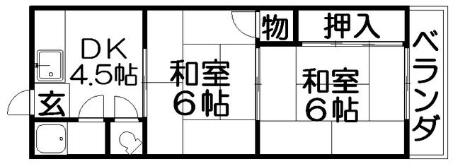 中野コーポ(2DK/1階)の間取り写真