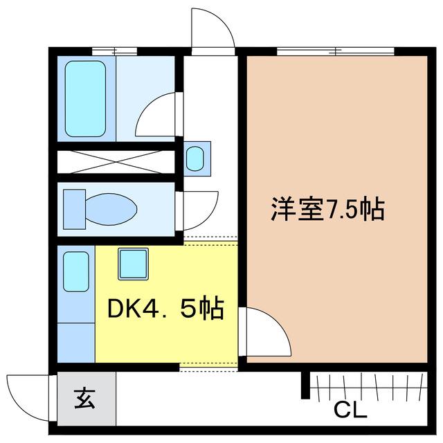 タリーズ(1DK/1階)の間取り写真